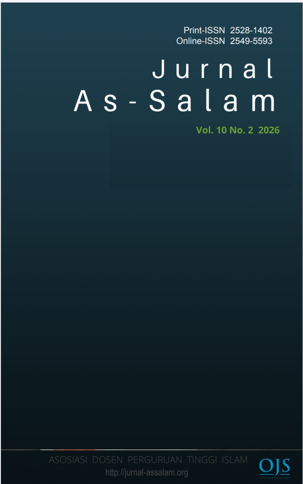 					View Vol. 10 No. 2 (2026): Jurnal As-Salam
				